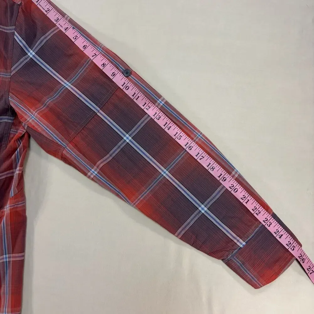 REI Men's Red and Black Plaid Long Sleeve Button Down Shirt Size Large - Picture 5 of 6